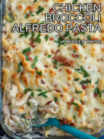 This baked Chicken Broccoli Alfredo Pasta is a hearty upgrade on your favorite fettuccini Alfredo recipe. Made with shredded chicken, crispy bacon, broccoli, penne pasta, homemade Alfredo sauce and tons of cheese, this cheesy chicken Alfredo casserole is an ultimate comfort food favorite!