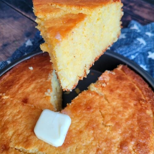 thick piece of homemade cornbread