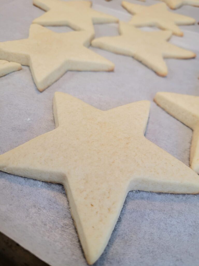 cut out cookies to be baked