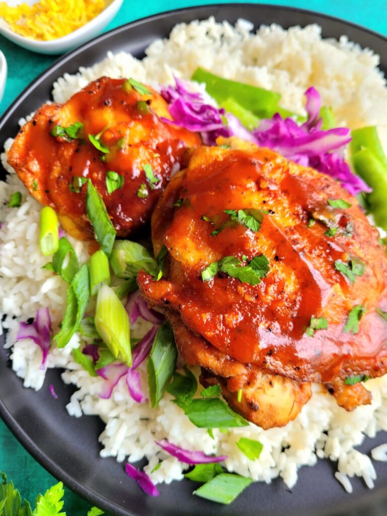 asian chicken thighs and rice