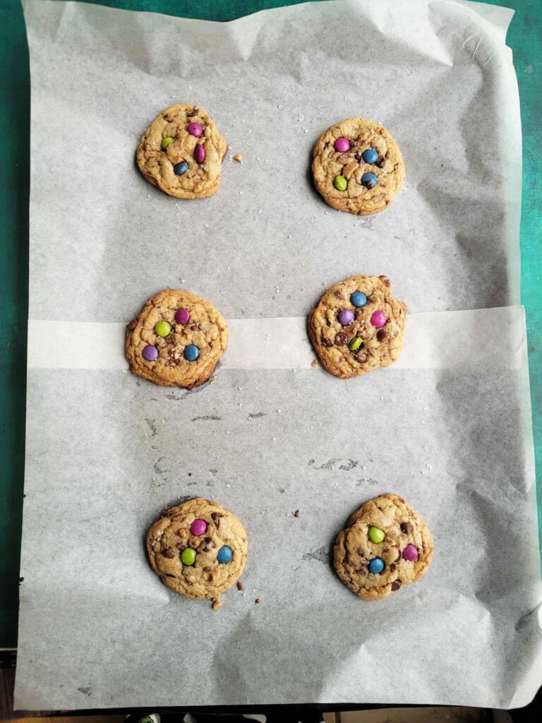 baked brown butter toffee chocolate chip cookies