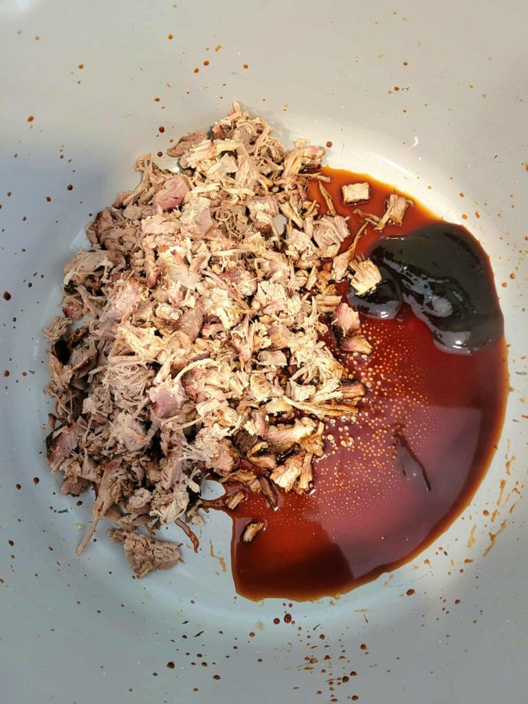 caramelizing leftover smoked pork