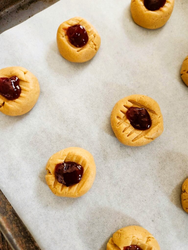 jam filled peanut butter cookies