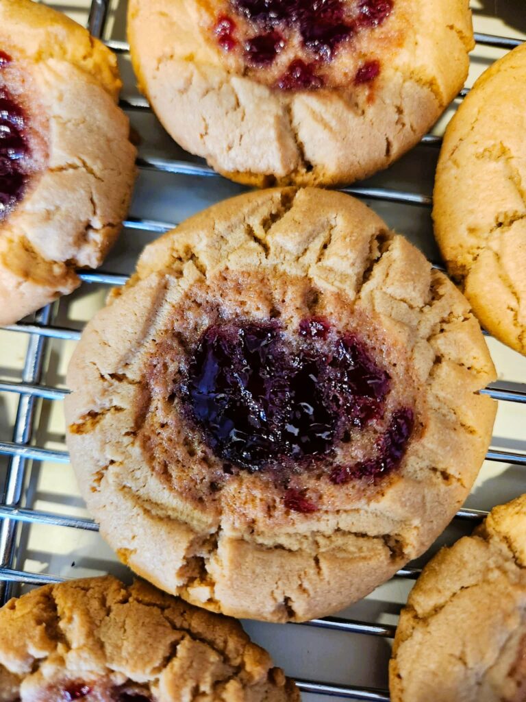the ugly stage of peanut butter and jelly cookies