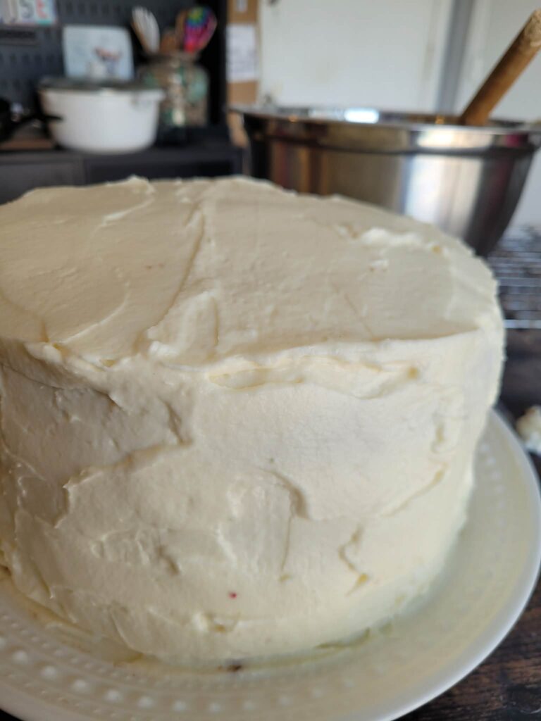crumb coat on a cake