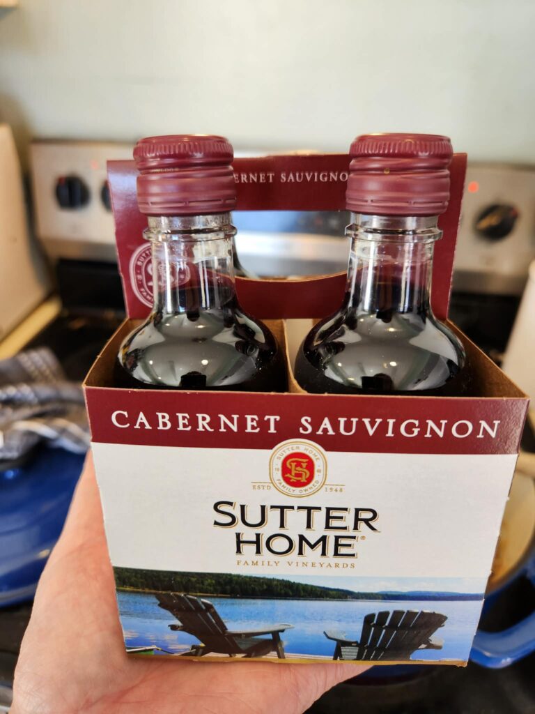 four pack of mini wine bottles