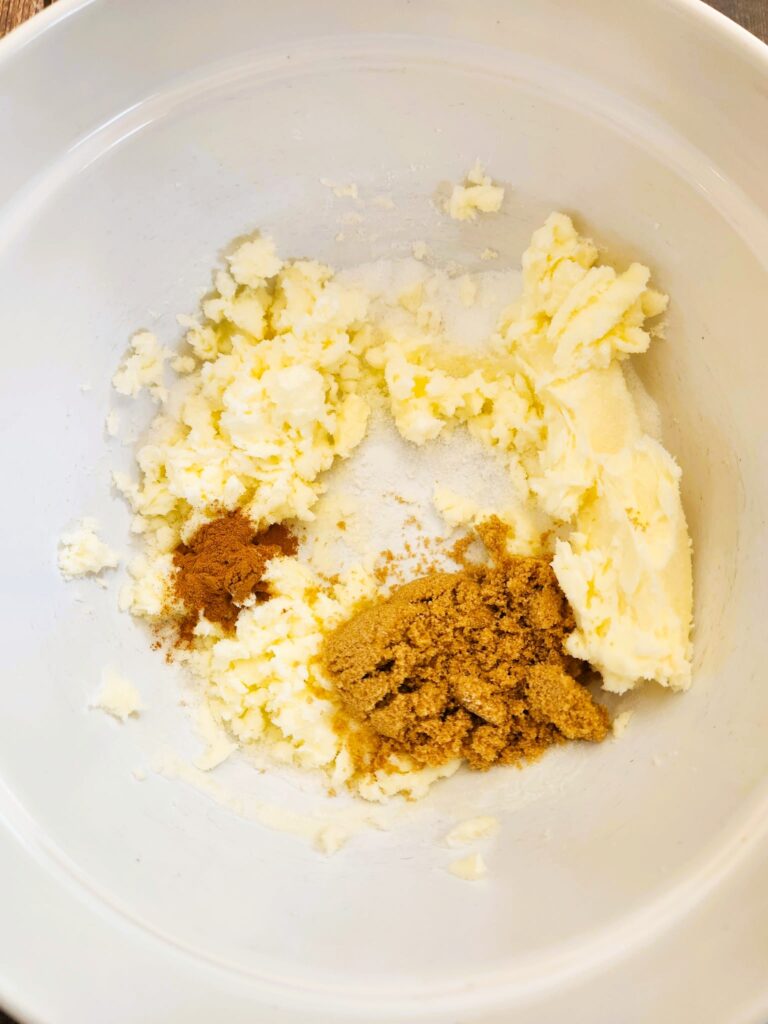 creaming butter and sugars together