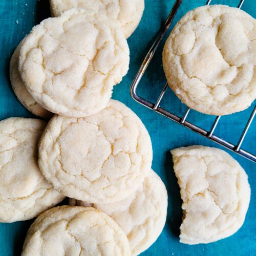 These no chill sugar cookies are soft in the center with crisp edges. An easy sugar cookie recipe perfect for holidays and everyday baking.