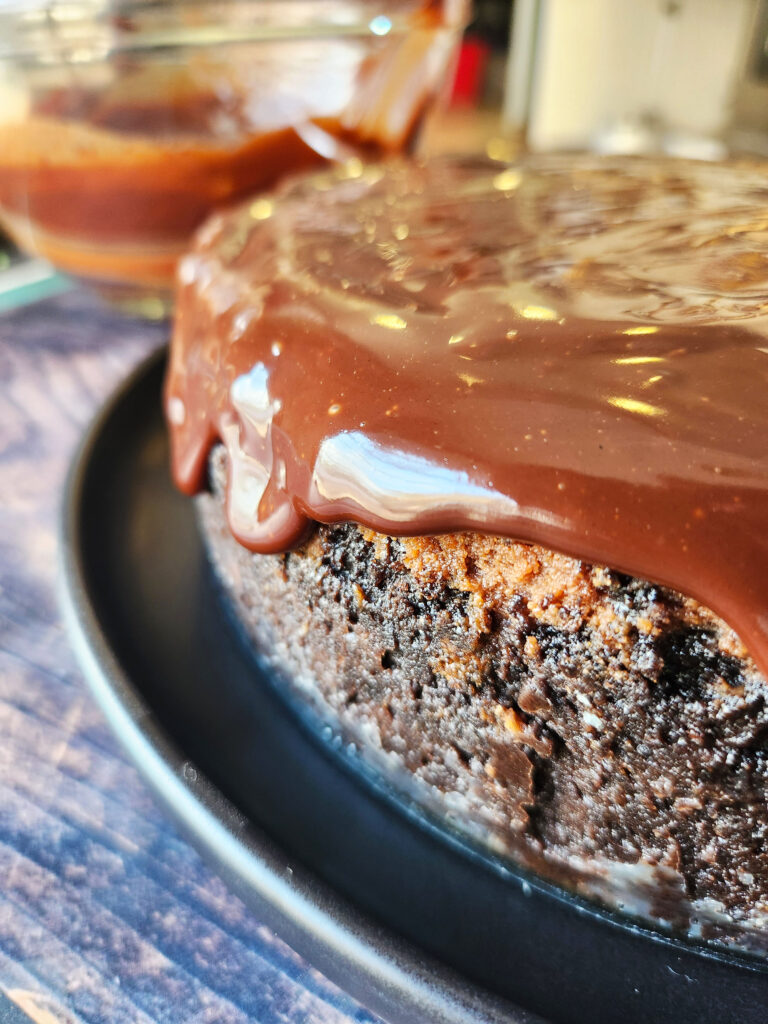 chocolate peppermint cheesecake with ganache