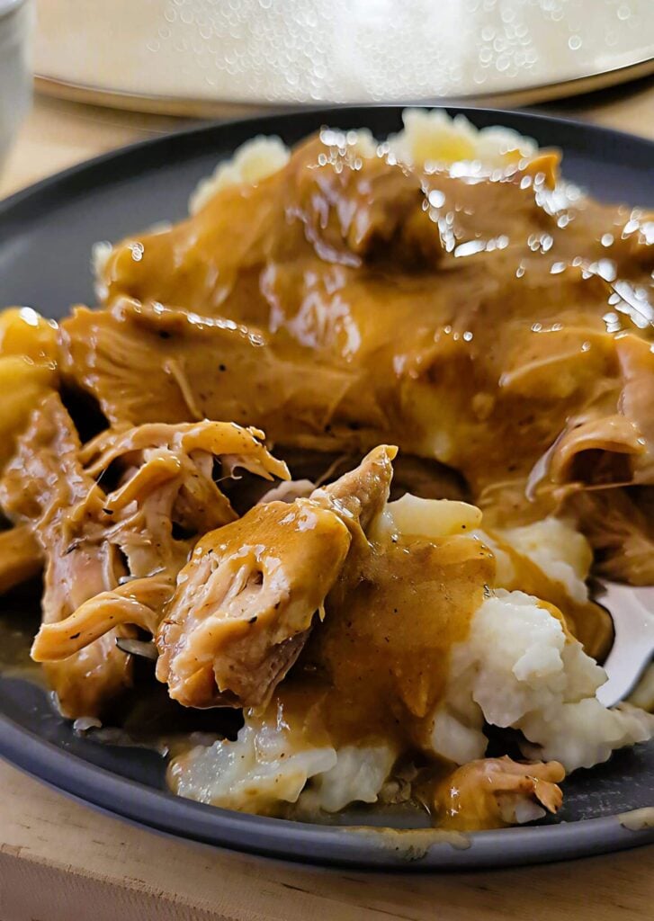 These tender country style pork ribs are smothered in rich onion gravy and served over creamy mashed potatoes for the ultimate comfort food dinner.